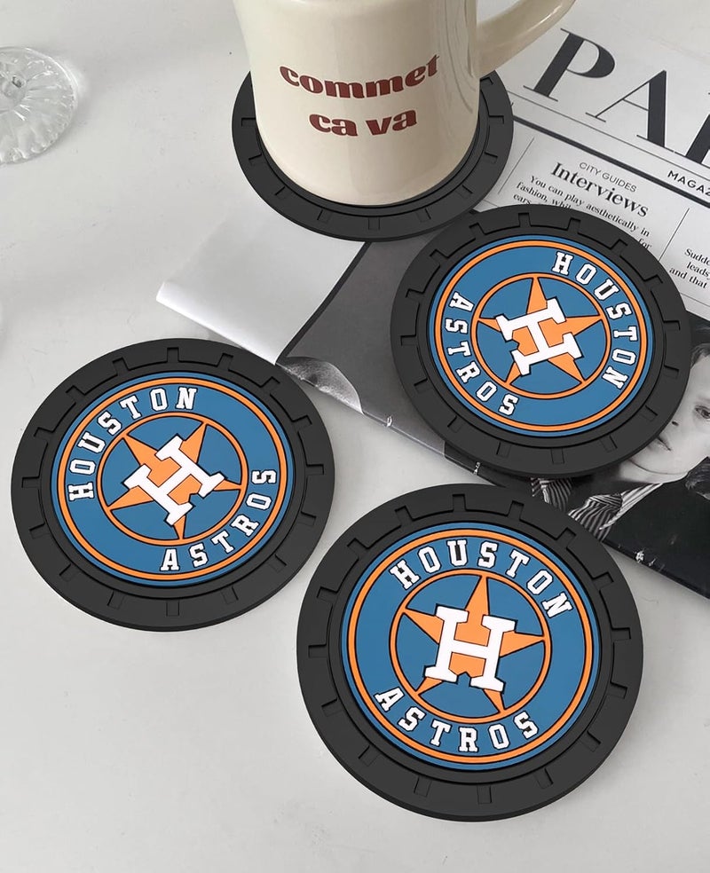 Kaleduo 2PCS Car Cup Holder Coaster,Auto Cup Holder Insert Coaster for Huston Astros Baseball Fans, Non-Slip Car Drink Holder Coaster, Car Interior Accessories, Huston Astros - Image 5